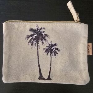 LOF Palm Tree Cosmetic Bag - Tan and Black